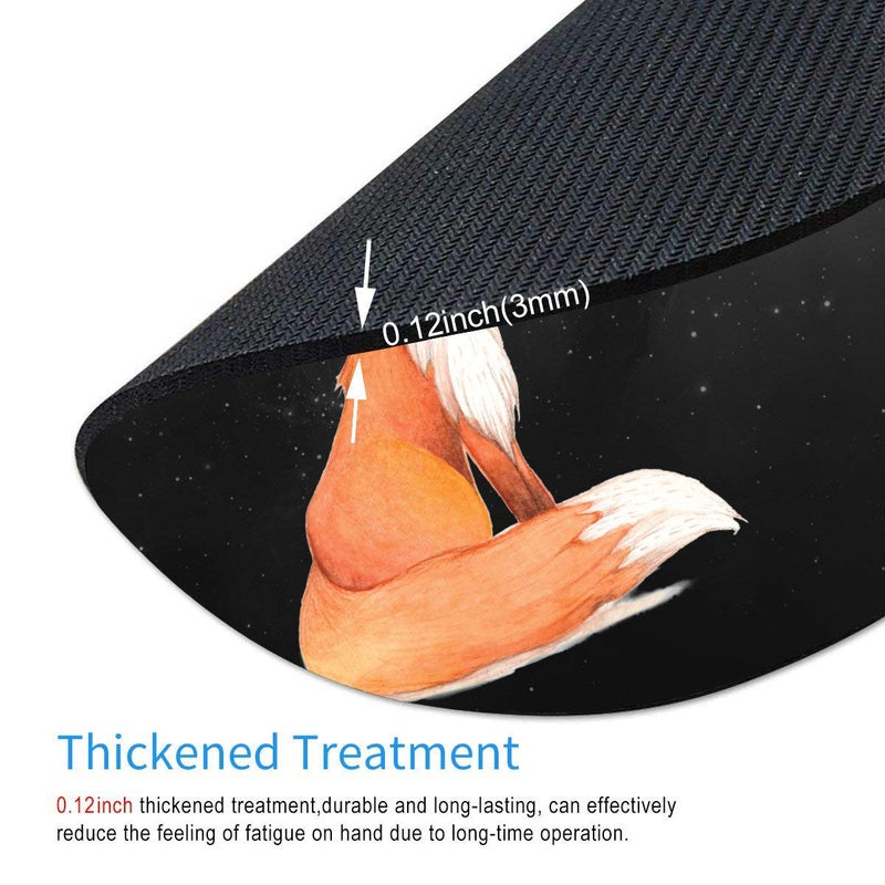 Smooffly Fox Round Mouse Pad Custom, Fox and Moon Circular Mouse Pads for Computers Laptop - Image 3